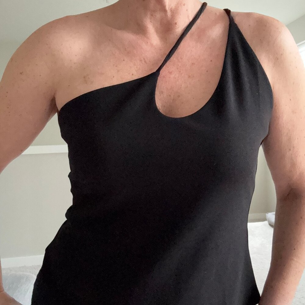 NWOT H&M Black Asymmetrical Bodysuit